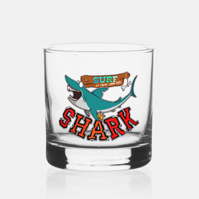 Surf with the Shark Whiskyglas (Vorderseite)