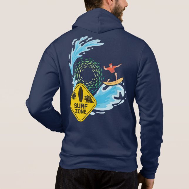 Surf Zone Waves Riding T - Shirt Hoodie (Rückseite)