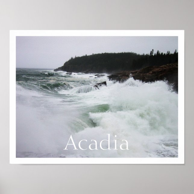 Surfabsturz, Acadia Nationalpark Poster (Vorne)