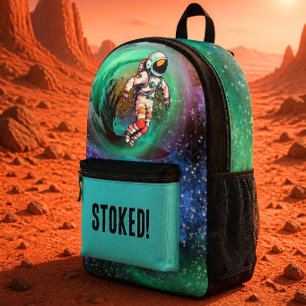 Surfastronaut Stoked Backpack Bedruckter Rucksack