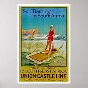 Surfbaden in Südafrika Poster