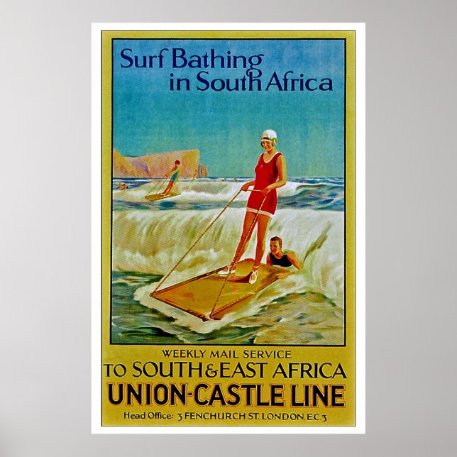 Surfbaden in Südafrika Poster (Vorne)