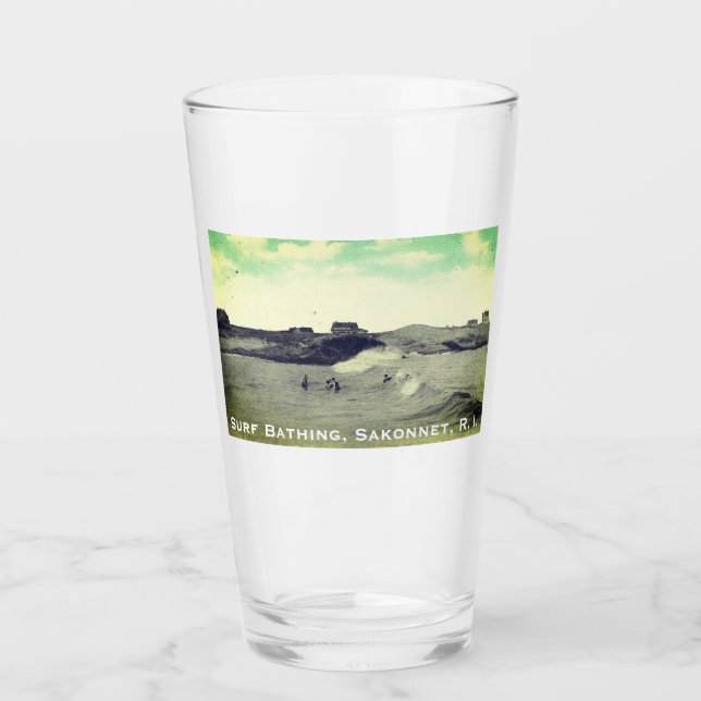 Surfbaden, Warren's Point Beach, Little Compton Glas (Vorderseite)