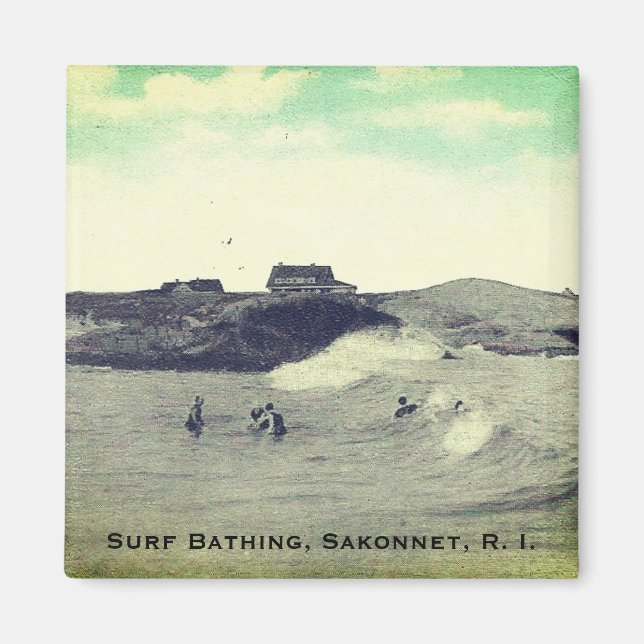 Surfbäder, Sakonnet, RI (Warrens Point, LC) Magnet (Vorne)