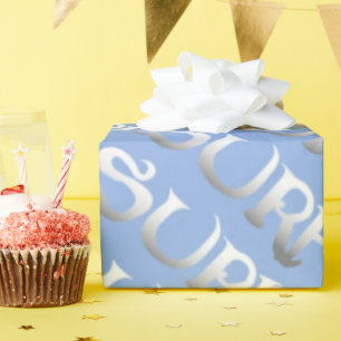 Surfblau geflipptes glänzendes Verpackungspapier Geschenkpapier