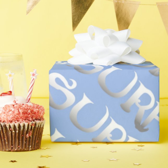 Surfblau geflipptes glänzendes Verpackungspapier Geschenkpapier (Geburtstagsparty)