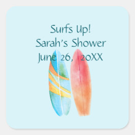 Surfblau Quadratischer Aufkleber