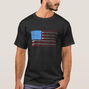 Surfboard American Flag Surfer T-Shirt