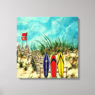 Surfboard Art Beach Oil Malerei Leinwanddruck
