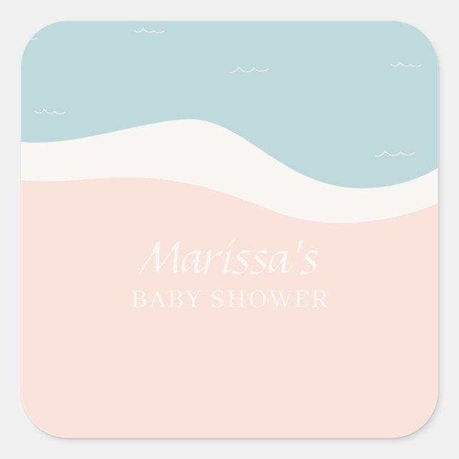 Surfboard Beach Square Sticker (Vorderseite)