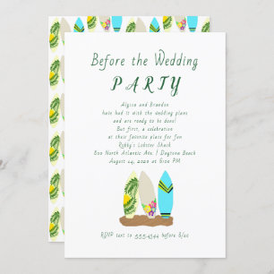 Surfboard-Design vor der Einladung zur Hochzeit