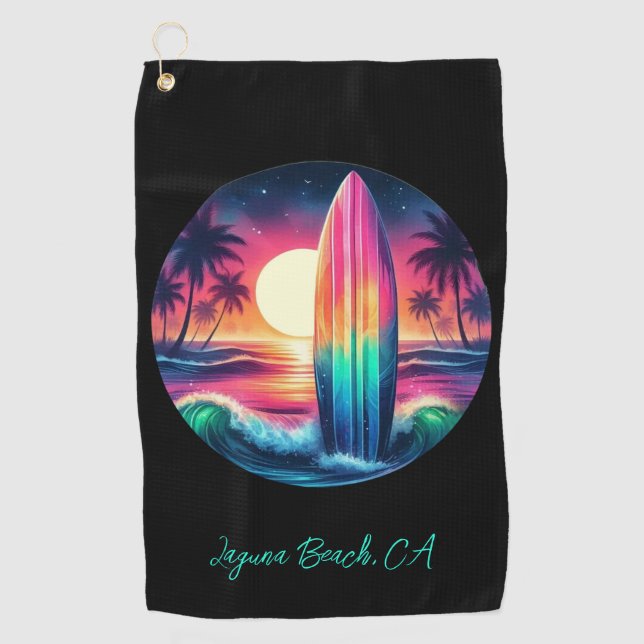 Surfboard-Escape Golfhandtuch (Vorderseite)