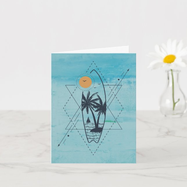 Surfboard greeting card karte (Kleine Pflanze)