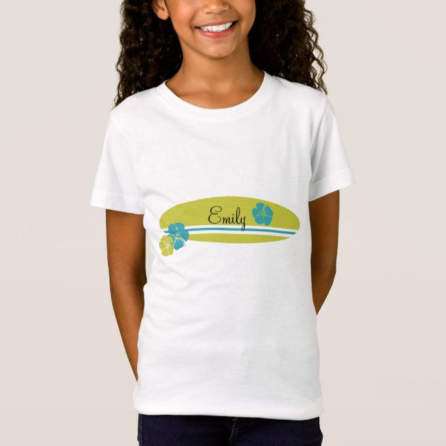 Surfboard-Hibiskus T-Shirt (Vorderseite)
