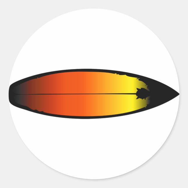 Surfboard Landschaft Runder Aufkleber (Vorderseite)