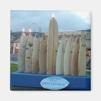 Surfboard Menorah Magnet