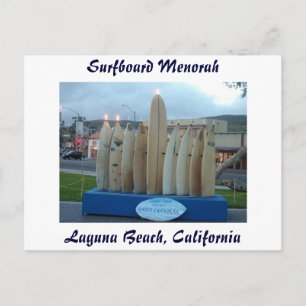 Surfboard Menorah Postkarte