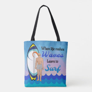 Surfboard Ocean Waves Blue Motivierend Zitat