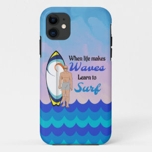 Surfboard Ocean Waves Blue Motivierend Zitat Case-Mate iPhone Hülle