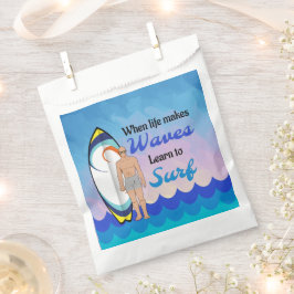 Surfboard Ocean Waves Blue Motivierend Zitat Geschenktütchen
