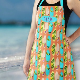 Surfboard Pattern Küche Koch Bib Schürze