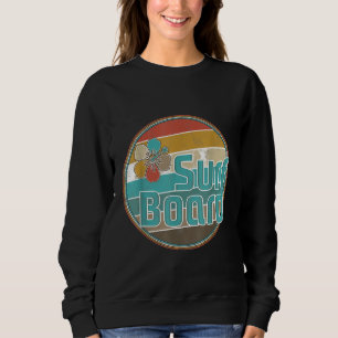 Surfboard Retro Vintag Hawaii Aloha Hibiskus Flow Sweatshirt