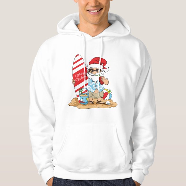 Surfboard Santa Hoodie (Vorderseite)
