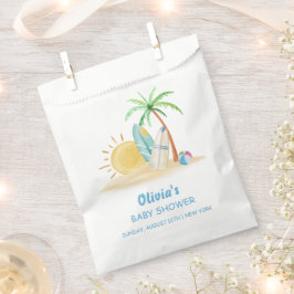 Surfboard Sunshine Beach Palm Tree Baby Dusche Geschenktütchen