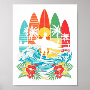 Surfboarder Hawaii Welle Surfen Strand Surfer Lieb Poster