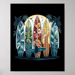 Surfboarder Hawaii-Welle Surfen Surfboard-Liebhabe Poster