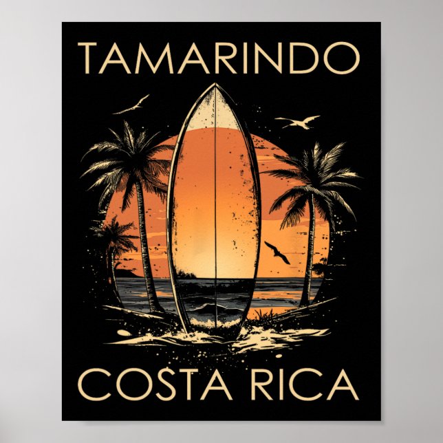 Surfboarder Tamarindo Costa Rica Beach Surfing Sur Poster (Vorne)
