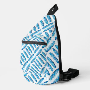 Surfboards Blaues Muster Crossbody Bag