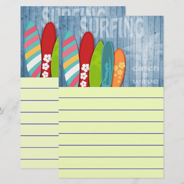 Surfboards Briefpapier (Vorne/Hinten)