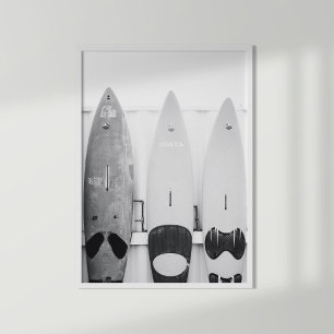 Surfboards in Schwarz und Weiß Poster