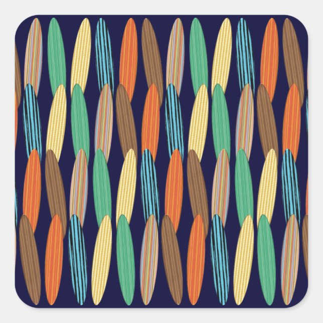 Surfboards Quadratischer Aufkleber (Vorderseite)