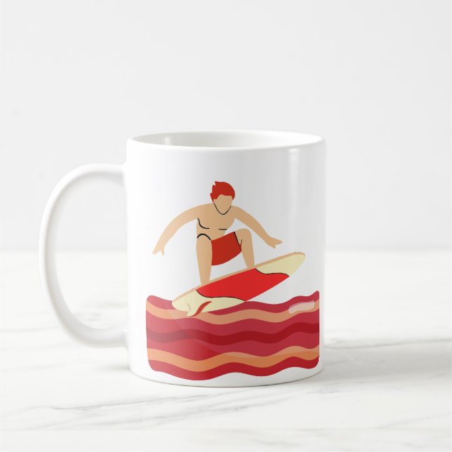 Surfbrett auf Bacon Wave Kaffeetasse (Links)