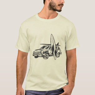 Surfbrett Auto Vintage Surf Design T-Shirt