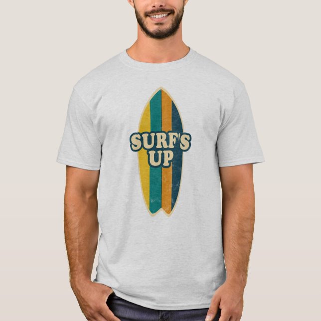 Surfbrett-Design im Retro T-Shirt (Vorderseite)