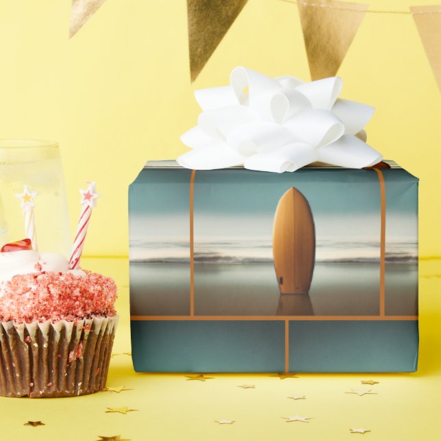 Surfbrett im Strand Sand Geschenkpapier (Geburtstagsparty)