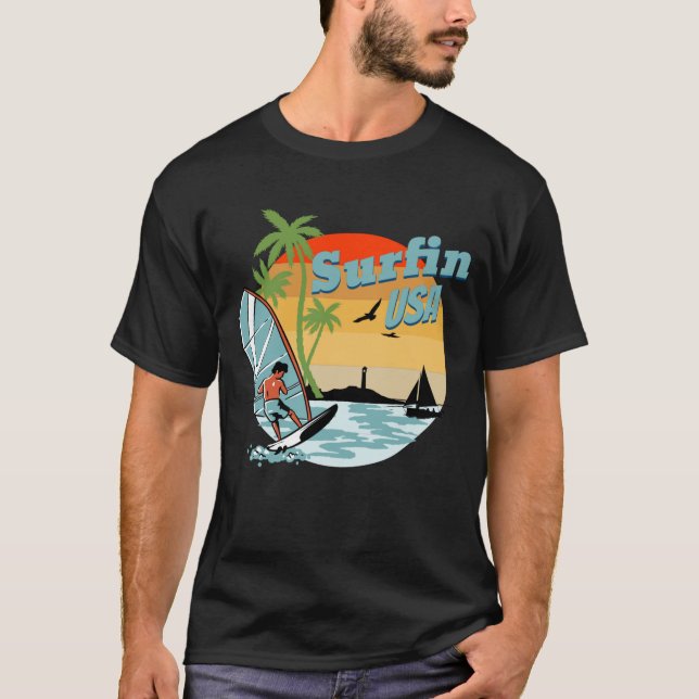 Surfbrett in usa T-Shirt (Vorderseite)