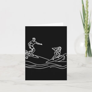Surfbrett-Linienkunst Strandliebhaber Leistung Karte