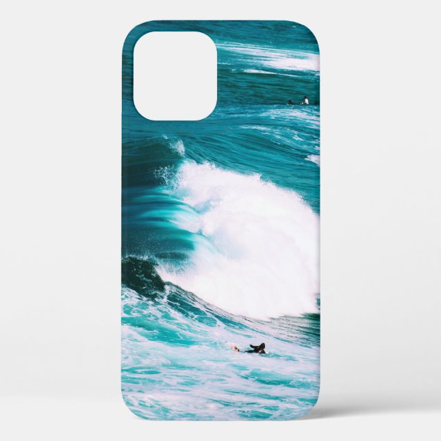 Surfbrett mit Meereswellen Case-Mate iPhone Hülle (Rückseite)