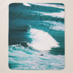 Surfbrett mit Meereswellen Sherpadecke