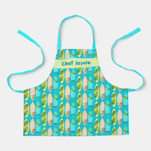 Surfbrett-Muster Surfer Koch Bib-Schürze Schürze