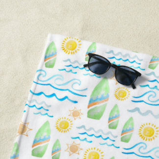 Surfbrett Print Beach Handtuch