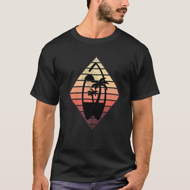 Surfbrett Retro Style Surfbretter T-Shirt (Vorderseite)