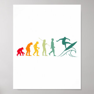 Surfbrett Surfen Surfer Surfboarder Vintage Retro Poster