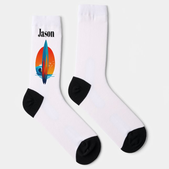 Surfbrett-Surfer-Socken Socken (Rechts)
