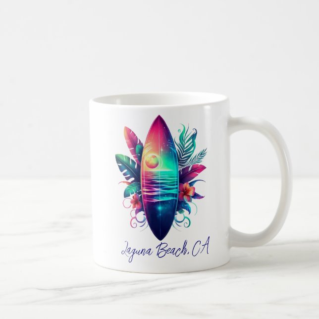 Surfbrett Tropischer Strand- Kaffeetasse (Rechts)