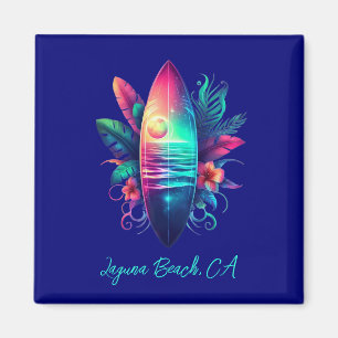 Surfbrett Tropischer Strand- Magnet